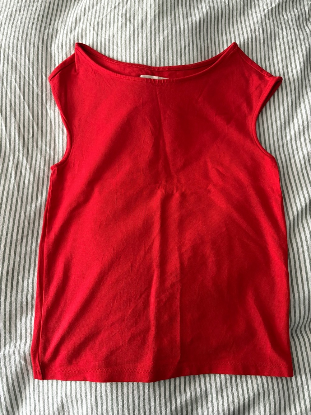 Madewell Red Sleeveless Boatneck Top Small